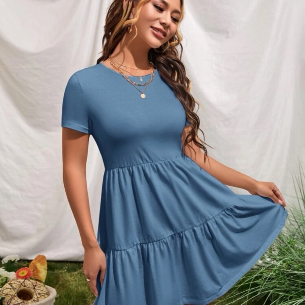 Ruffle ahem Solid Dress